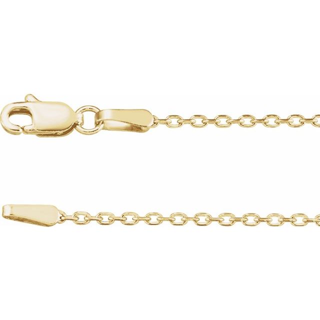 14K Yellow 1.4 mm Diamond-Cut Cable 18" Chain
