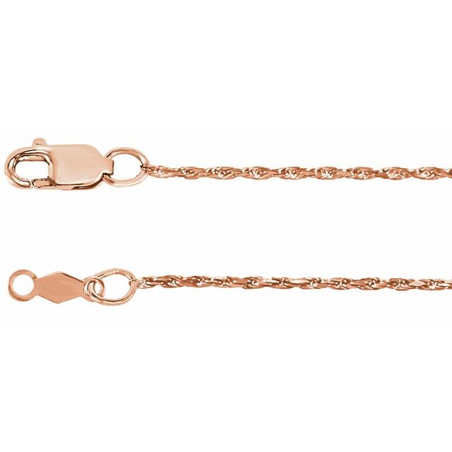 14K Rose Diamond-Cut Rope 24" Chain - CH1024:1014:P