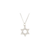 14K White 1/5 CTW Natural Diamond Star of David Necklace
