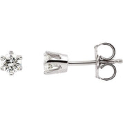 14K White 3 mm Imitation Cubic Zirconia Stud Earrings