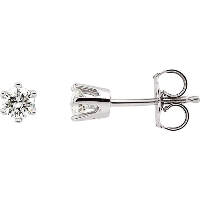 14K White 1 CTW Natural Diamond Stud Earrings