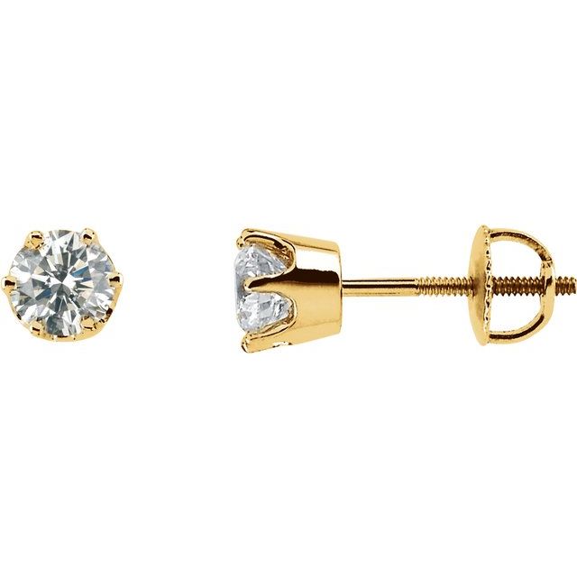 14K Yellow 1 CTW Natural Diamond Stud Earrings
