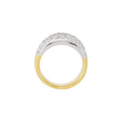 14K White/Yellow 1 CTW Natural Diamond Micro Pave Ring