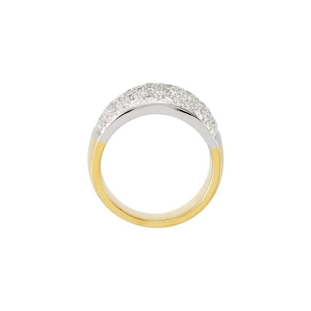 14K White/Yellow 1 CTW Natural Diamond Micro Pave Ring