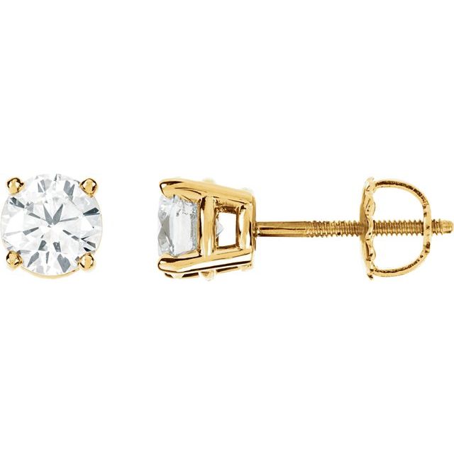 14K Yellow 1 1/2 CTW Natural Diamond Stud Earrings