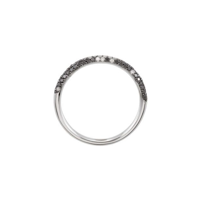 Black Rhodium-Plated 14K White 3/8 CTW Natural Black & White Diamond Micro Pave Ring