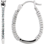 Platinum 1/4 CTW Natural Diamond Inside-Outside Hoop Earrings