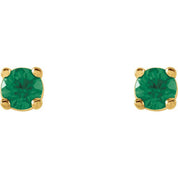 14K Yellow 2.5 mm Natural Emerald Stud Earrings