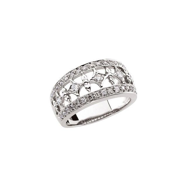 14K White 1/2 CTW Natural Diamond Ring