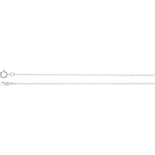 18K White .85 mm Rope 16" Chain