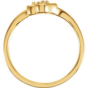 14K Yellow .02 CTW Natural Diamond Double Heart Ring