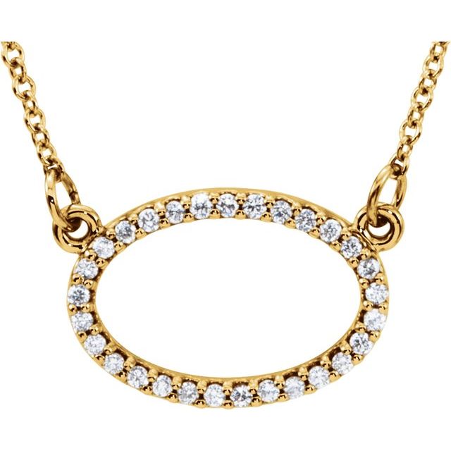 14K Yellow 1/8 CTW Natural Diamond 16" Necklace