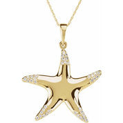 14K Yellow 1/5 CTW Natural Diamond Starfish 18" Necklace