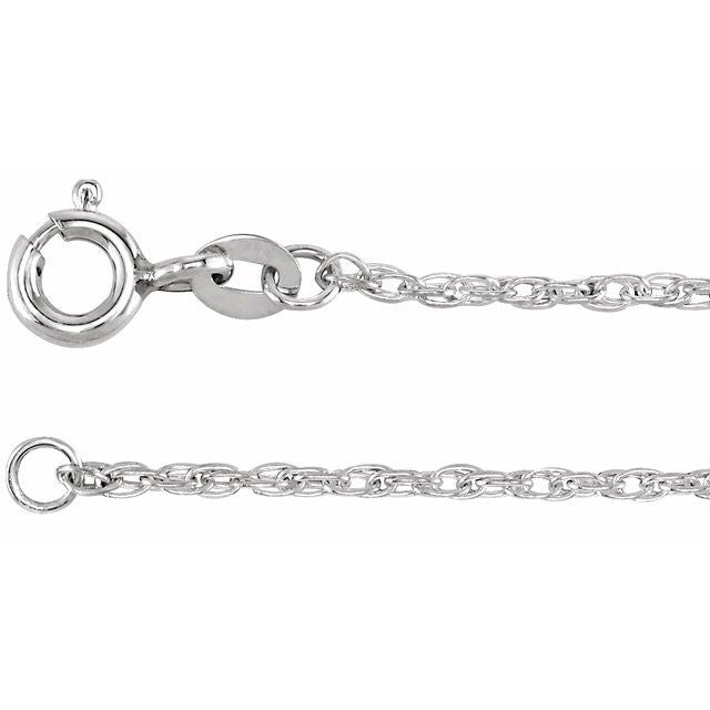 Sterling Silver Rope Chain 1.25 mm - 18" by Quality: Ster