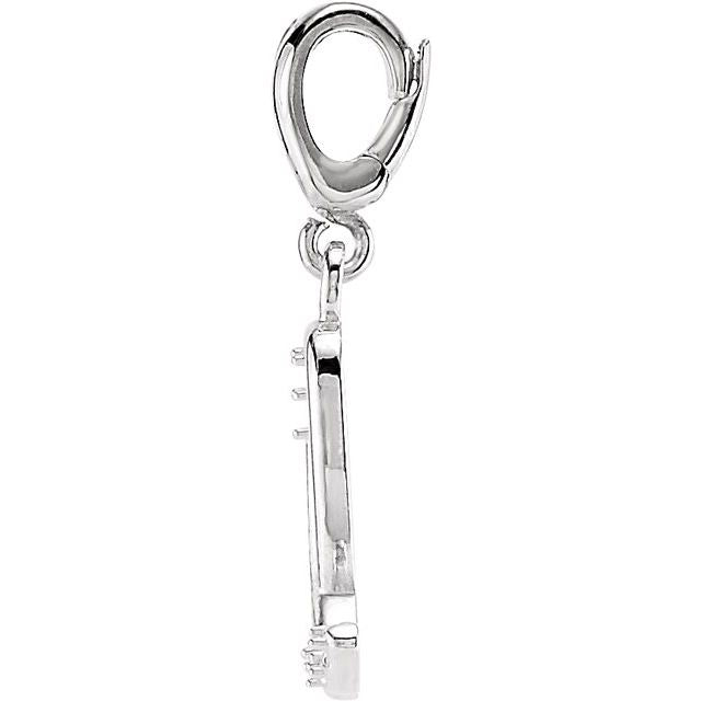 Sterling Silver Script Initial A .03 CTW Diamond Charm