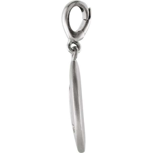 Sterling Silver .005 CT Natural Diamond Numeral 5 Charm