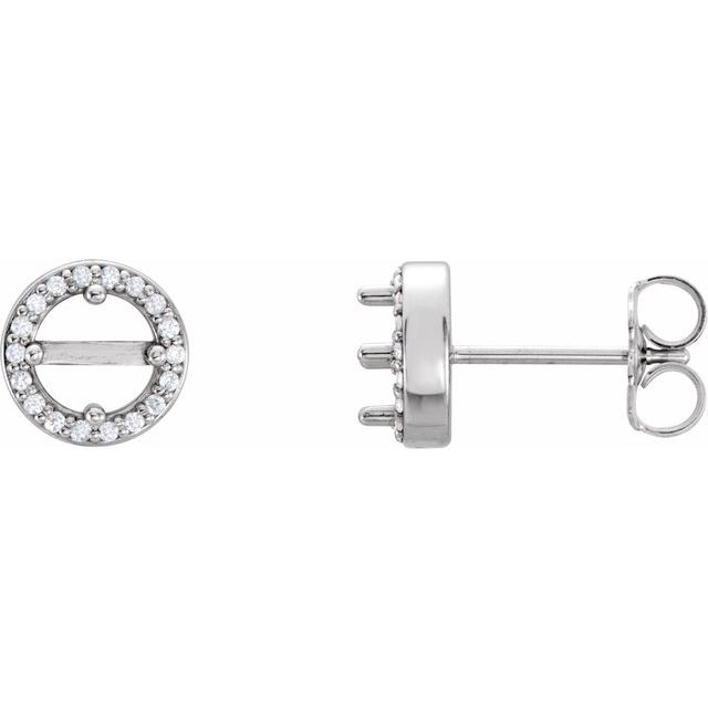 14K White Gold 4.5 mm Round .08 CTW Natural Diamond Semi-Set Earrings - Perfect for Any Occasion
