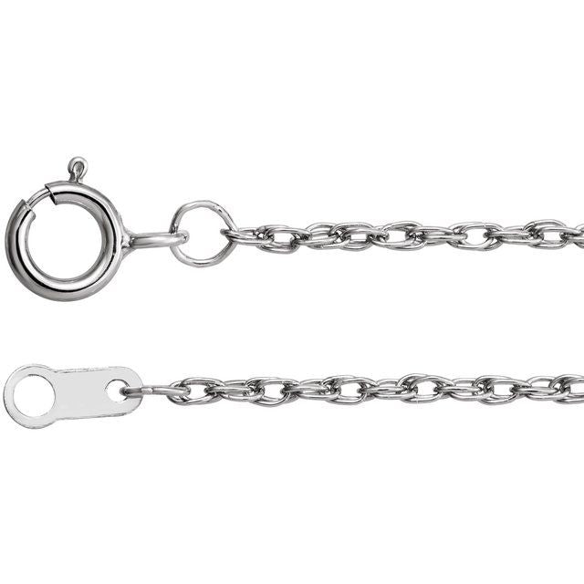 Platinum 1.3 mm Rope 18" Chain
