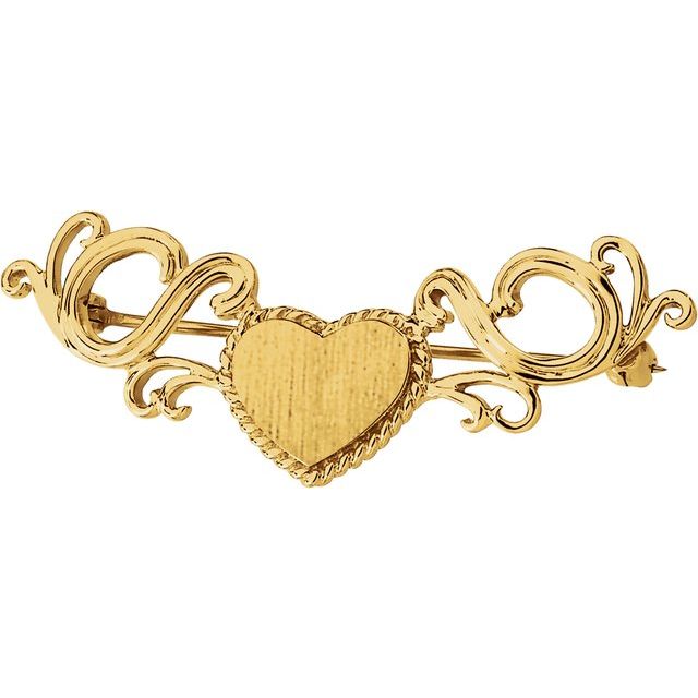 10K Yellow Heart Brooch