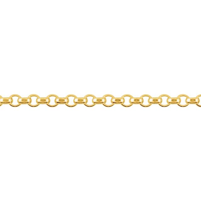 14K Yellow Gold 2.5 mm Hollow Diamond-Cut Rolo Chain