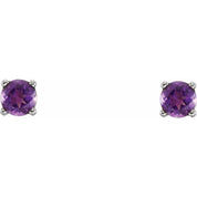Sterling Silver Imitation Amethyst Youth Earrings