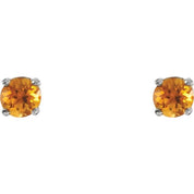 Sterling Silver Imitation Citrine Youth Earrings