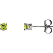 Sterling Silver Imitation Peridot Youth Earrings