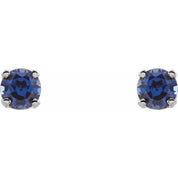 Sterling Silver Imitation Blue Sapphire Youth Earrings