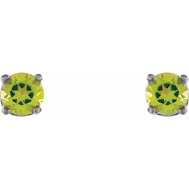Sterling Silver Imitation Peridot Youth Earrings