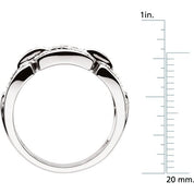 14K White 1/3 CTW Natural Diamond Link Ring