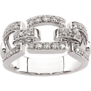 14K White 1/3 CTW Natural Diamond Link Ring