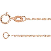 14K Rose 1 mm Rope 18" Chain
