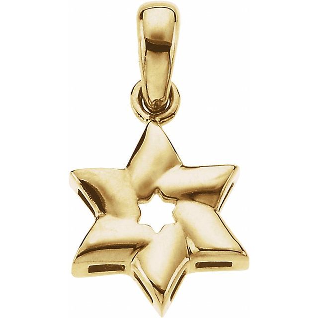14K Yellow Star of David Pendant