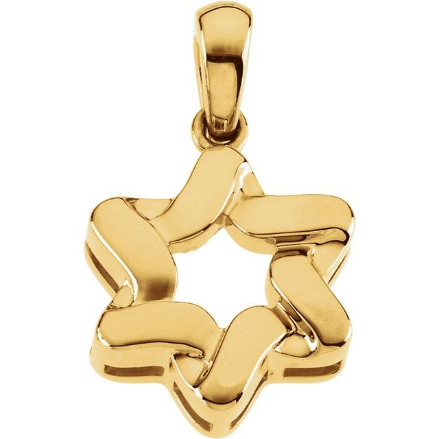 14K Yellow 23x17.5 mm Star of David Pendant