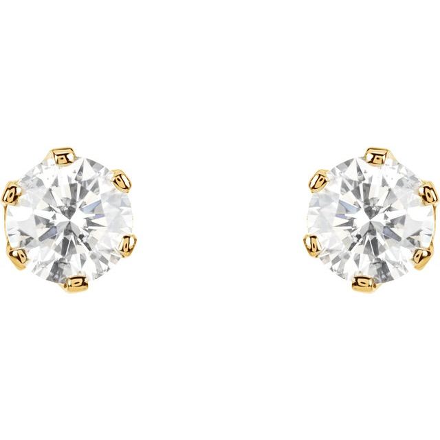 14K Yellow 1 1/2 CTW Natural Diamond Stud Earrings