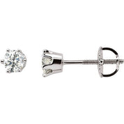 14K White 1/2 CTW Natural Diamond 6-Prong Stud Earrings