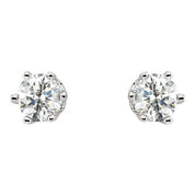 14K White 1/2 CTW Natural Diamond 6-Prong Stud Earrings