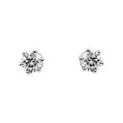 14K White 3.25 mm Imitation Cubic Zirconia Stud Earrings