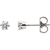 14K White 1/4 CTW Natural Diamond Stud Earrings