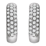 14K Natural and Lab-Grown Pave Set Diamond Hoop Earrings