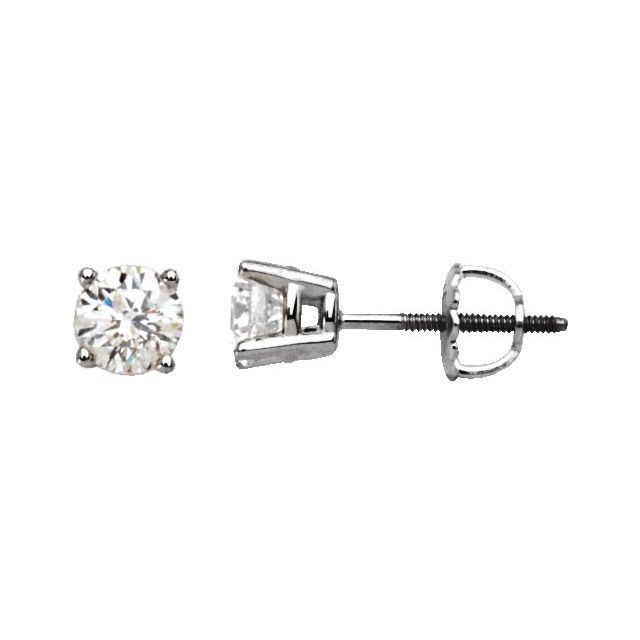 14K White 2 CTW Natural Diamond Stud Earrings