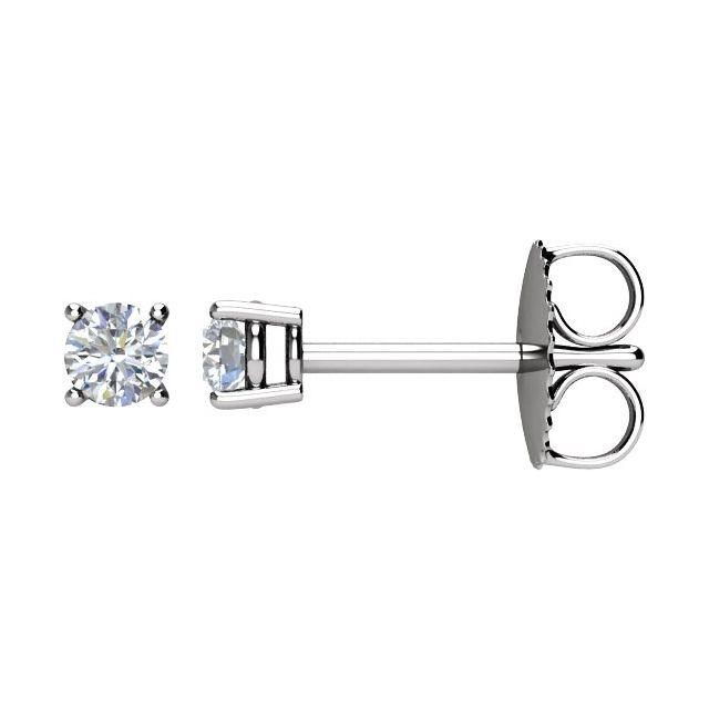 14K White 1/5 CTW Natural Diamond Stud Earrings