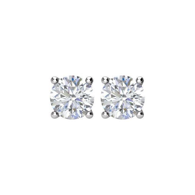 14K White 1/2 CTW Natural Diamond Stud Earrings