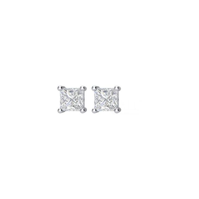 14K White 1/10 CTW Natural Diamond Stud Earrings