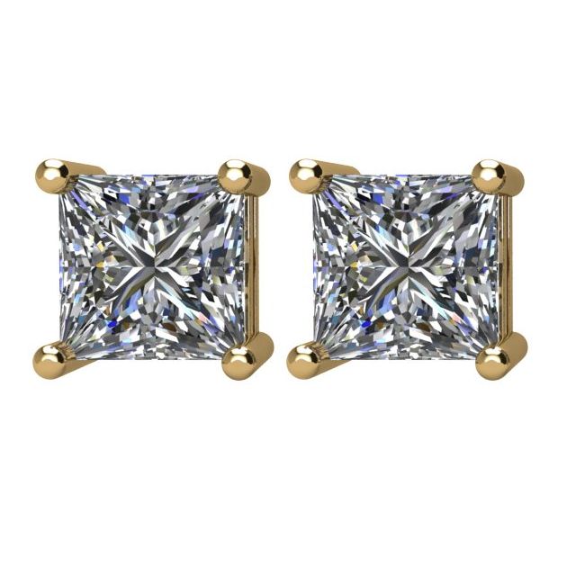 14K Yellow 2 CTW Natural Diamond Stud Earrings