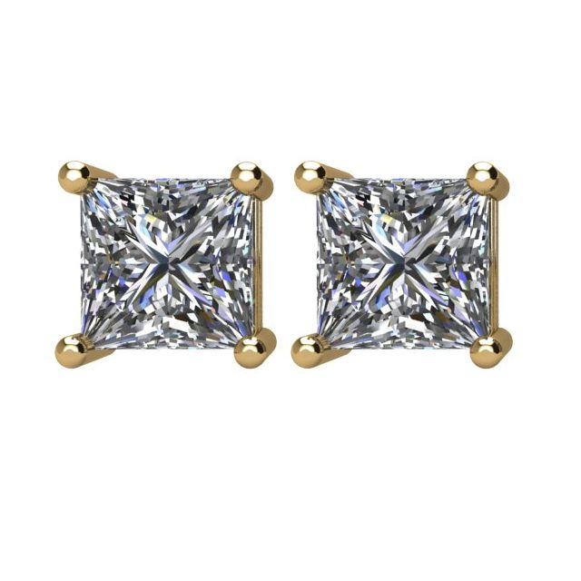 14K Yellow 1 1/2 CTW Natural Diamond Stud Earrings