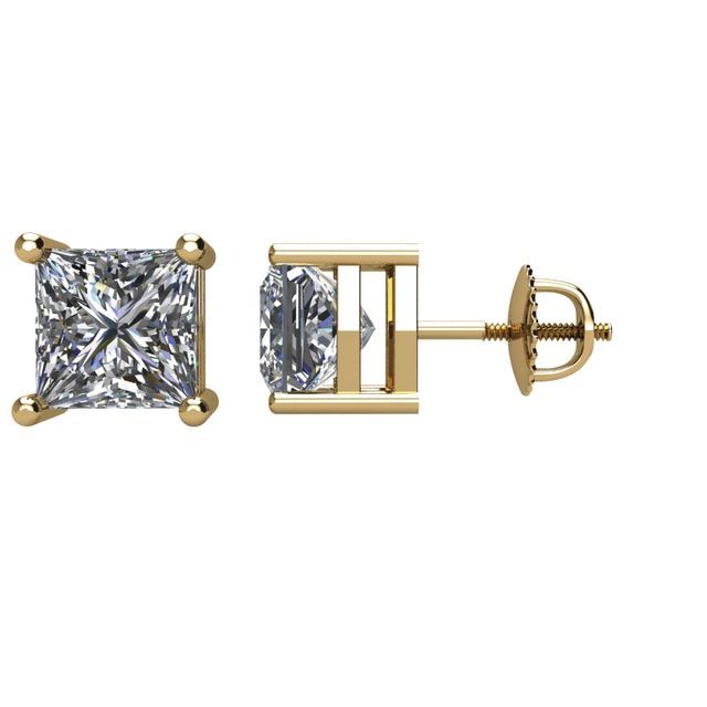 14K Yellow 1 1/2 CTW Natural Diamond Stud Earrings