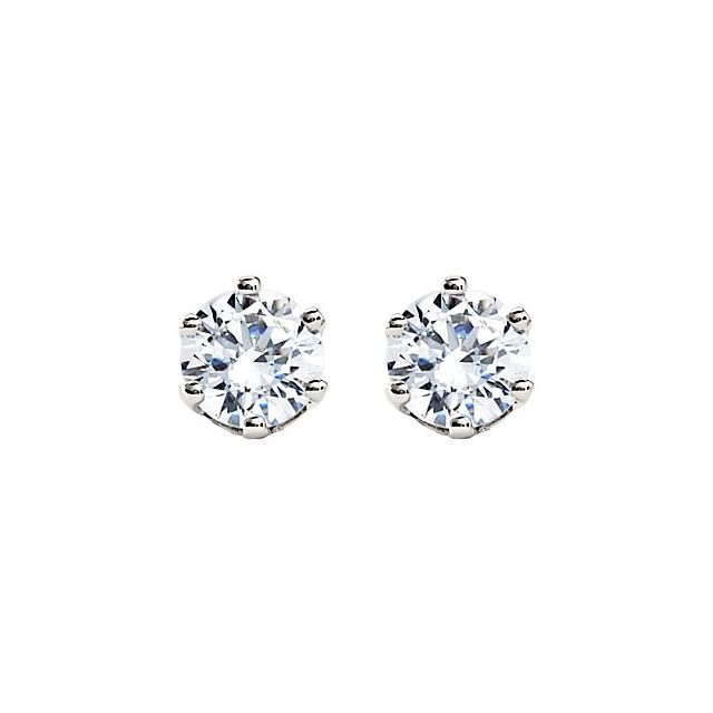 14K White 3/4 CTW Natural Diamond Stud Earrings