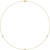 14K Lab-Grown Diamond 3-Station and 5-Station 18" Necklace with CTW Options