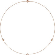 14K Lab-Grown Diamond 3-Station and 5-Station 18" Necklace with CTW Options